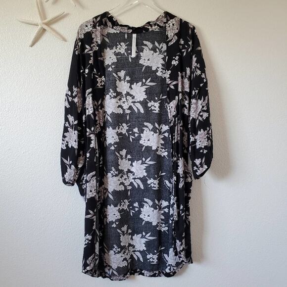 Spiritual Gangster Floral Open Tie Duster Kimono - Picture 1 of 10